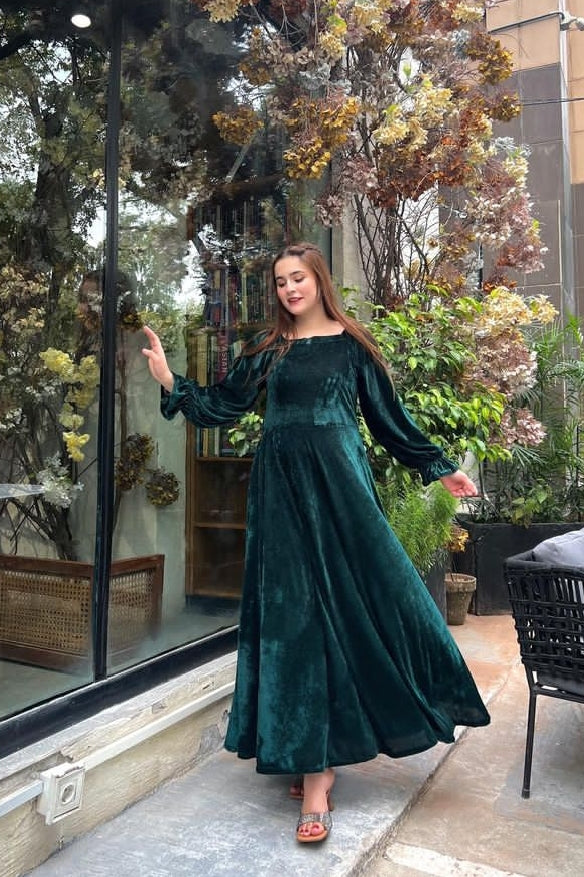 Green Velvet Frock