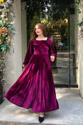 Mehroon Velvet Frock