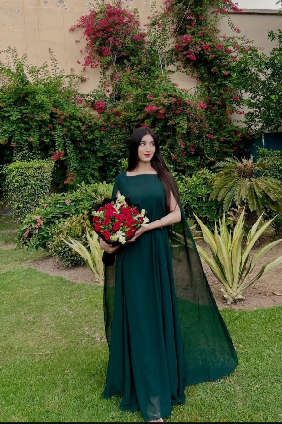 Green Cap Leaf Dress