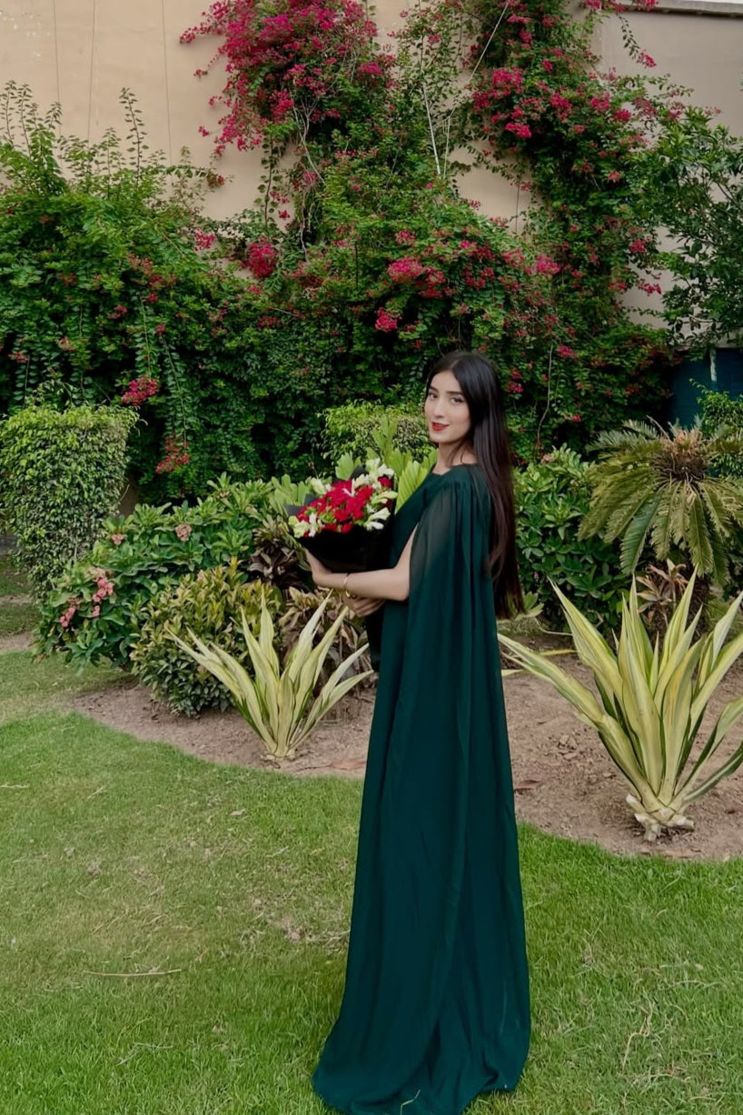 Green Cap Leaf Dress