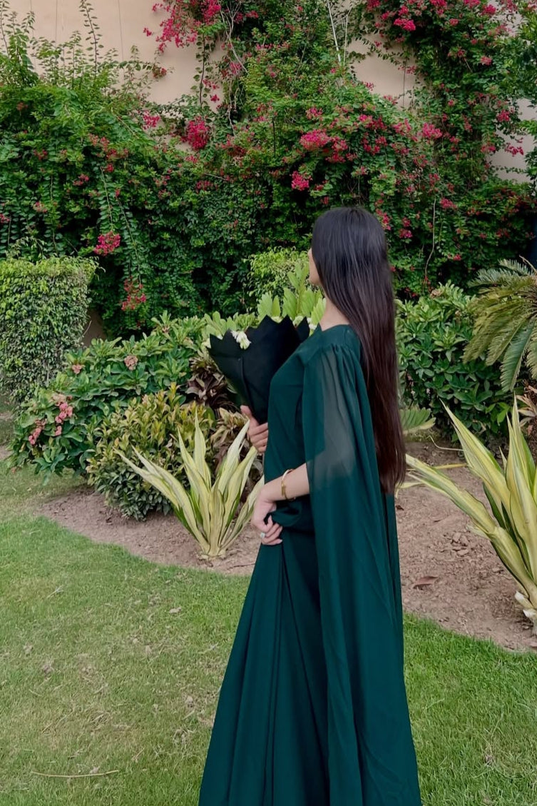 Green Cap Leaf Dress