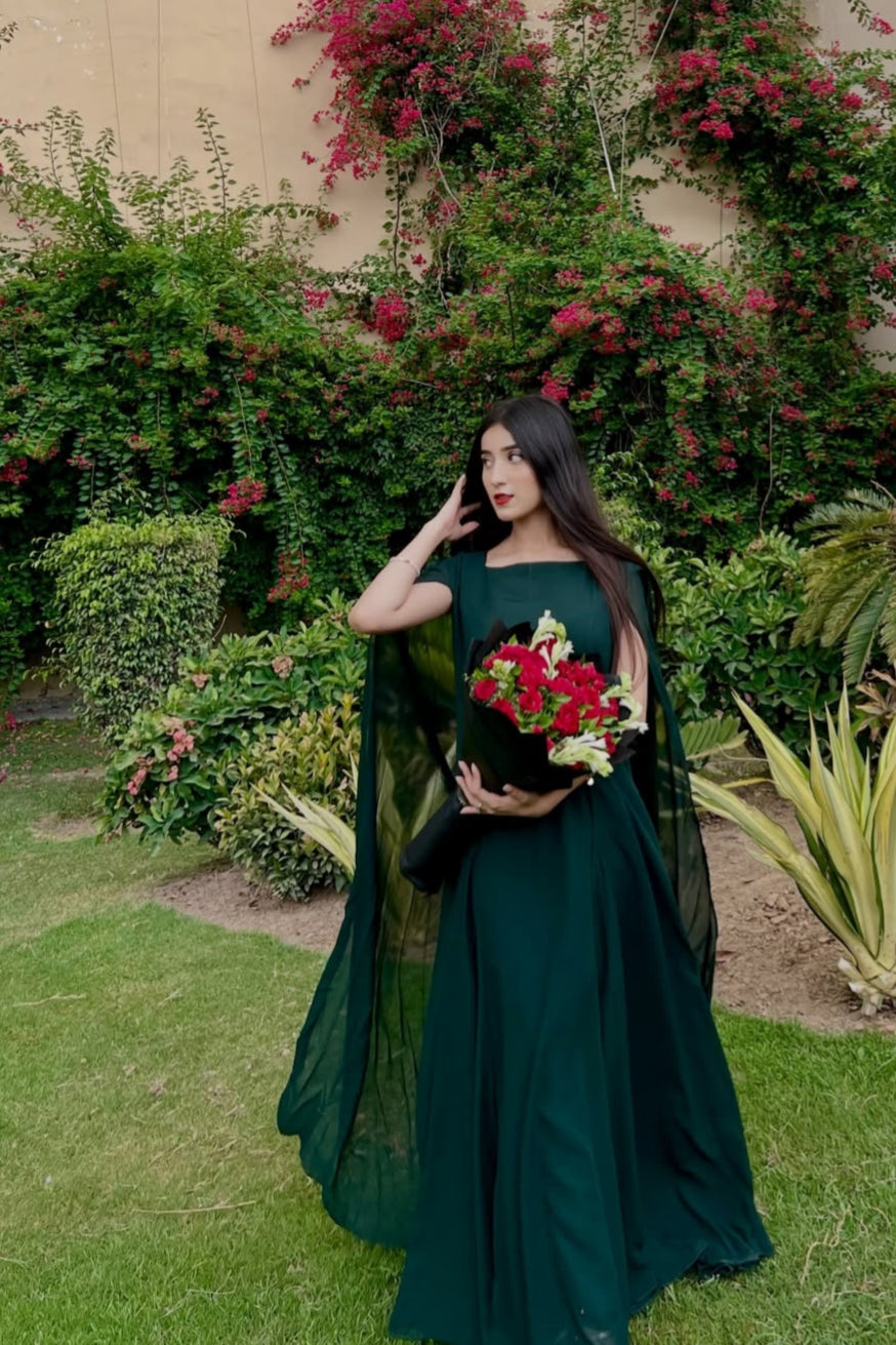 Green Cap Leaf Dress