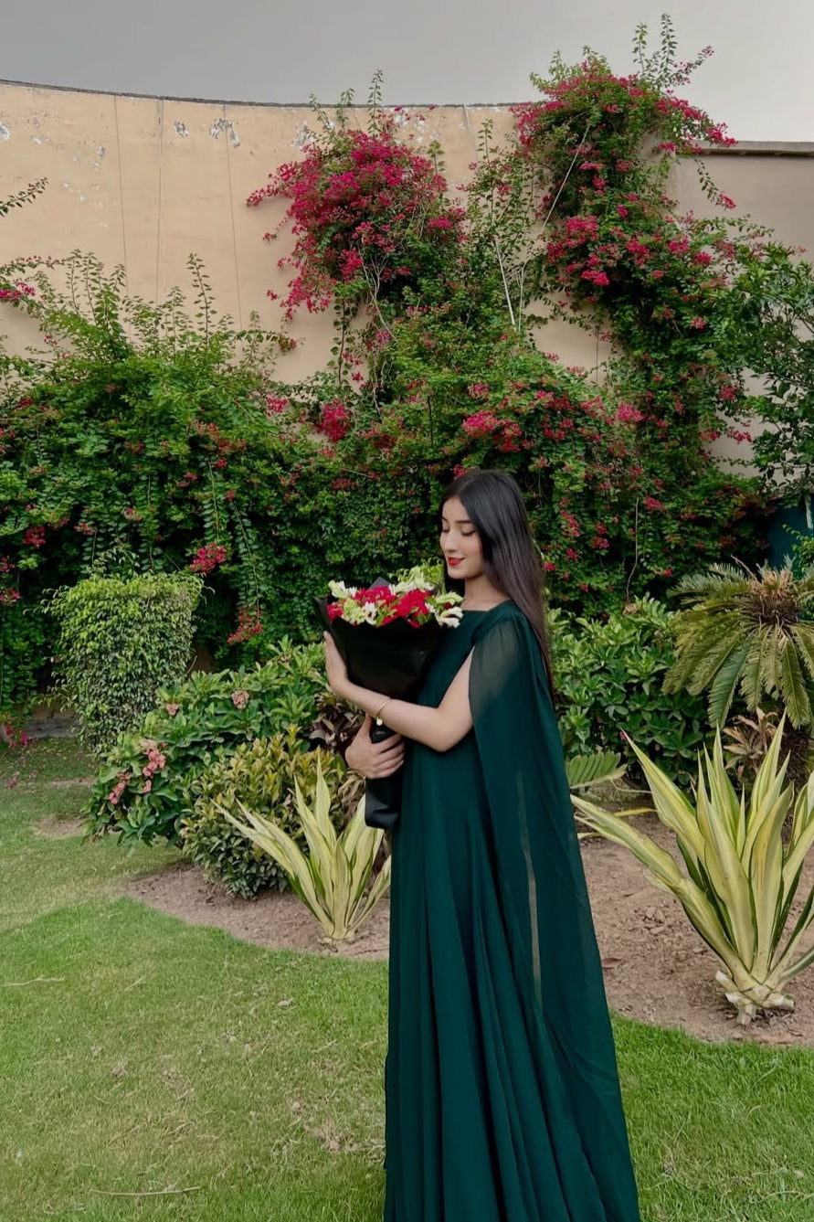 Green Cap Leaf Dress