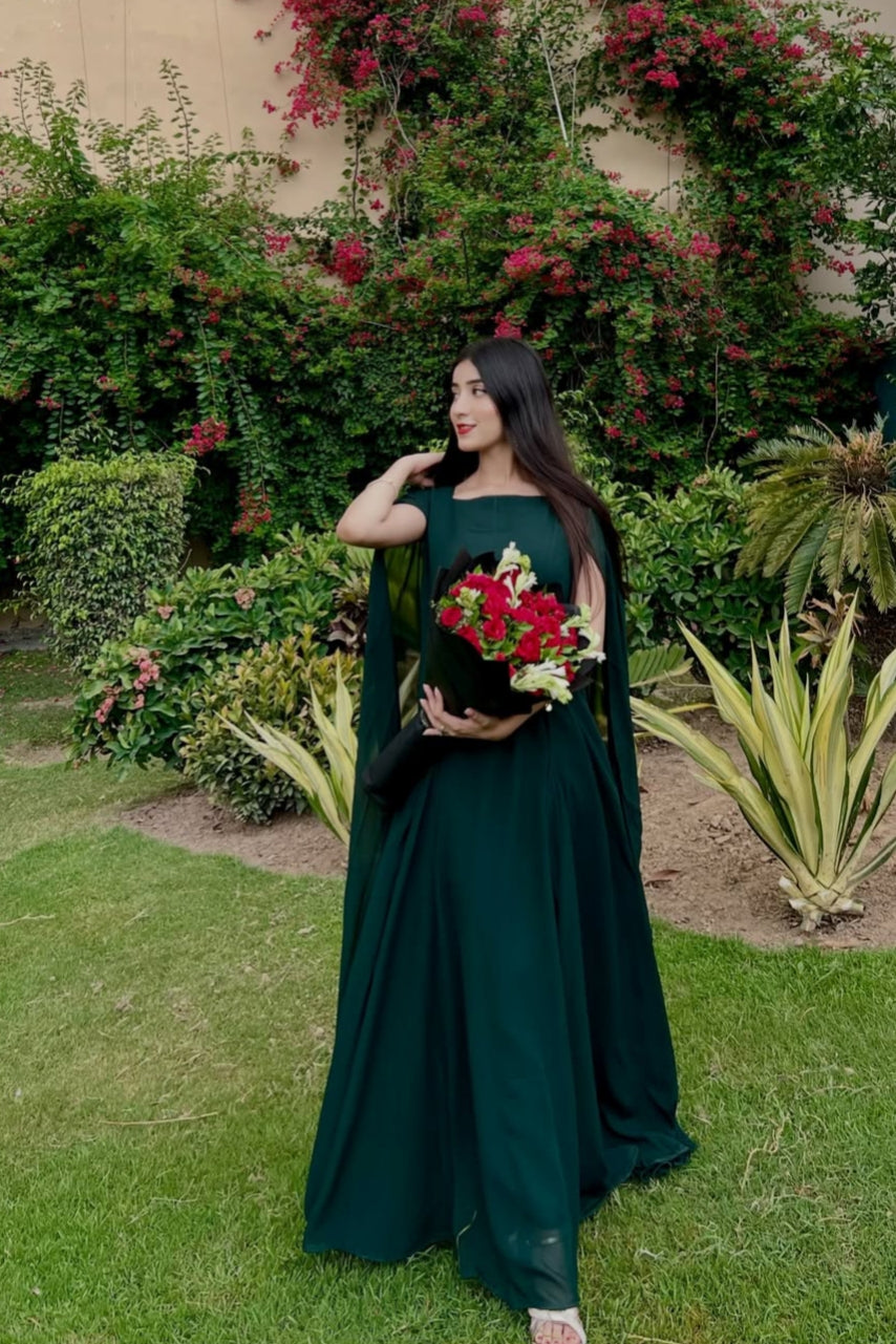 Green Cap Leaf Dress