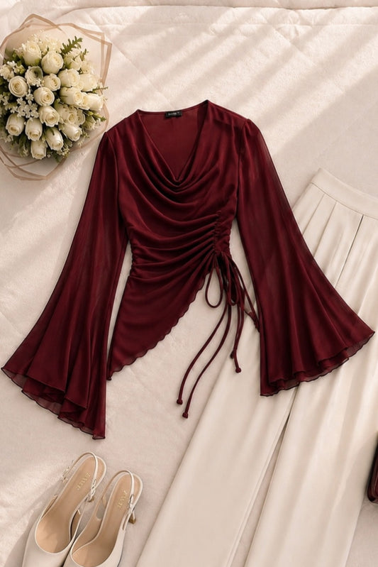 Luxury Chiffon Drape Top