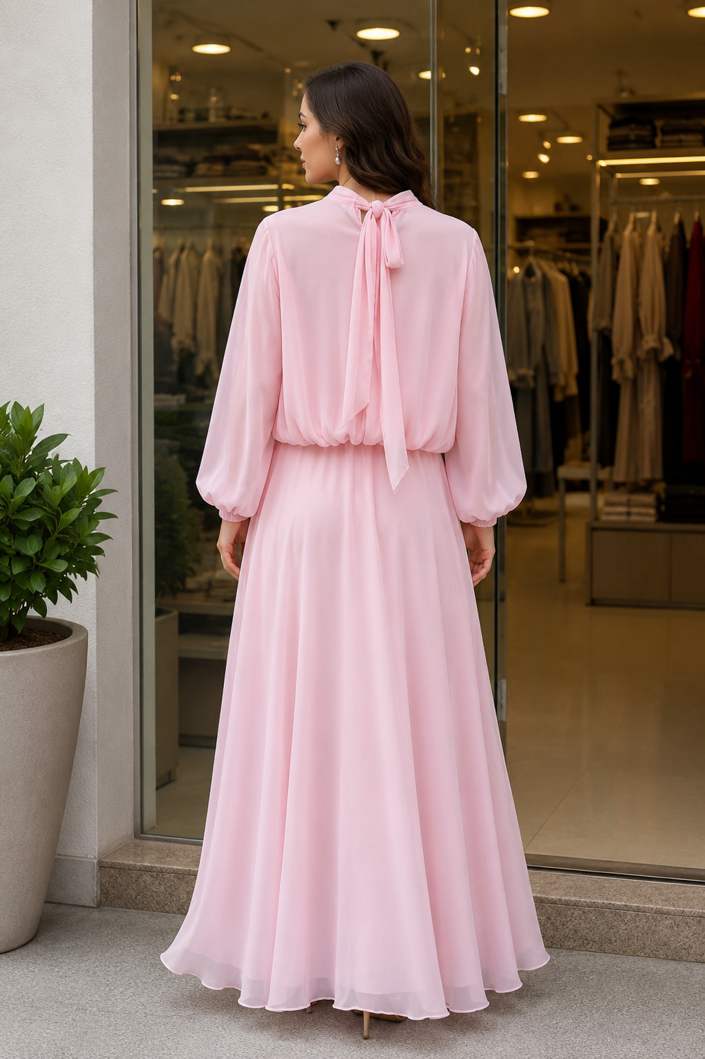 Blush Pink Luxury Chiffon 2-Piece Set