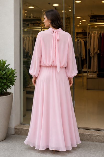 Blush Pink Luxury Chiffon 2-Piece Set