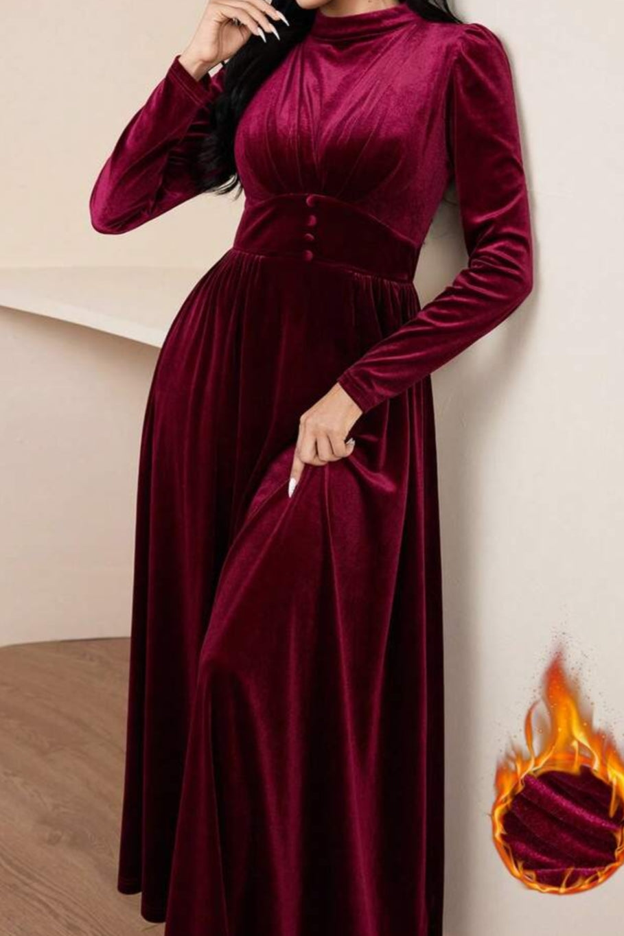 Button Down Velvet Maxi