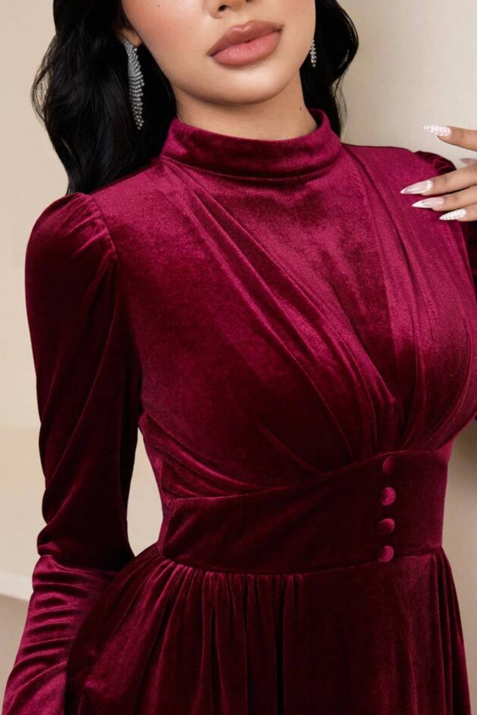 Button Down Velvet Maxi