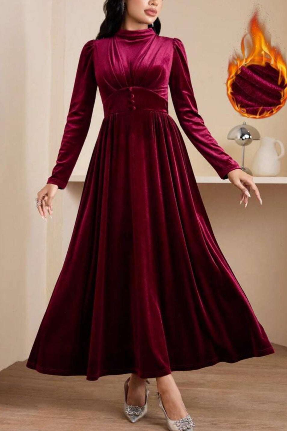 Button Down Velvet Maxi