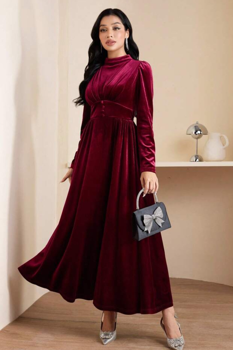 Button Down Velvet Maxi