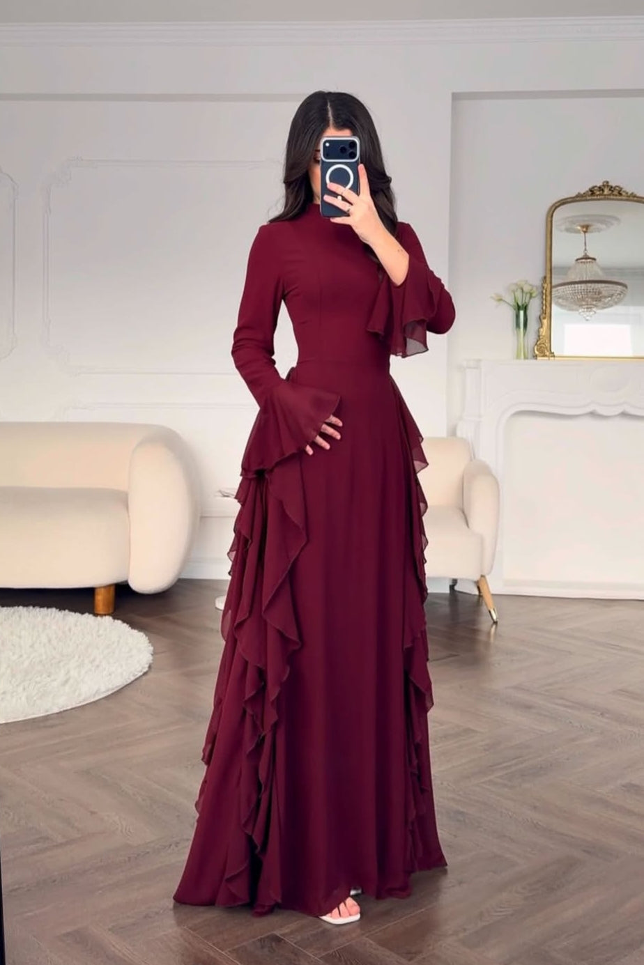 Royal Maroon Layered Maxi