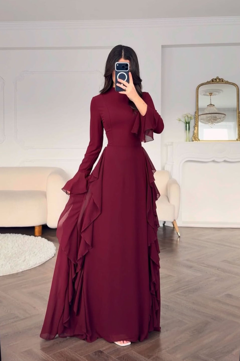 Royal Maroon Layered Maxi