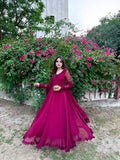 Mehroon Sea Flora Dress