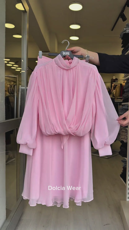 Blush Pink Luxury Chiffon 2-Piece Set